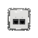 Sedna Design Double RJ45 počítačová zásuvka, biela
