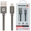 SWISSTEN USB Lightning nabíjací kábel 0,2 m 3A