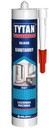 Profesionálny sanitárny silikón Tytan 280 ml biely flexibilný fungicídny