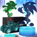 3D lampa s diaľkovým ovládaním Hologram Sonic 16 farieb