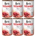 Krmivo BRIT PATÉ & MEAT s hovädzím mäsom pre psov 6x400g