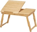 Rozťahovací bambusový príručný stolík na notebook