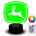 Soška LED Night Light RGB 3D gravírovanie John Deere Tractor Tractor Odznak