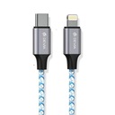 Devia Vogue PD USB-C - Lightning kábel 1,0 m 20W 3A sivo-strieborná trubica