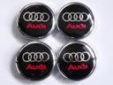 4x Kryty Kryty AUDI Emblémy 60 mm čierne a červené