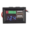 LED nabíjačka voltmetra 2 x USB 5V2A DC12V MODRÁ