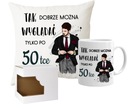 Vankúš + hrnček darček 50. NARODENINY PRE MUŽA