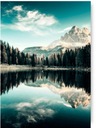 LAKE MOUNTAINS PRÍRODA obraz plagátu A2 59,4x42cm #112