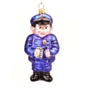 Policajt sklenená čačky na vianočný stromček