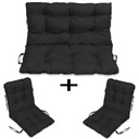 RATTAN nábytkové podsedáky 120x60x50 sada 2+1 čierna