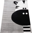 Detský koberec zebra šedý, super kvalita, 80x150