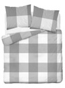 Bavlnená súprava obliečok kockovaná 160x200 NATURAL svetlošedá