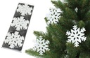 Prívesky Snowflake Stars, BIELE glitre, 12 ks