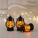 3 ks LED prenosná halloweenska tekvicová lampa