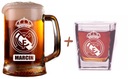 REAL MADRID BEER MUGGER + Pohár + gravírovanie MENA