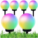 SOLÁRNE ZÁHRADNÉ LAMPY RGB GUĽOVÉ SOLÁRNE LAMPY DO ZÁHRADY ZÁHRADNÁ GUĽA 6 KS