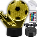 NOČNÁ STOLNÁ LAMPA PRE DETI FUTBALOVÉ ZÁSTRČKY FUTBALOVÝ HRÁČ 3D LED + DIAĽKOVÉ OVLÁDANIE
