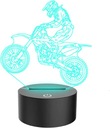 3D LED NOČNÁ LAMPA MOTOKRÓZOVÁ MOTOROVÁ LAMPA 16 FARIEB + DIAĽK
