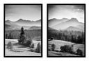 OBRAZOVÉ PLAGÁTY V RÁME 33x43cm Diptych Hory P1390
