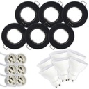 6x FIXED HALOGEN svietidlo Black + LED GU10 5W