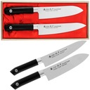 Japonská sada 2 nožov Santoku a kuchárskych nožov na darček od Satake Sword Smith