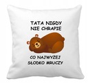 Vtipný vankúšik DAD NEVER SNORES, vtipná potlač ku Dňu otcov