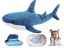Veľká modrá deka žraloka SHARK Set 2v1 fleecová deka + vankúšik žralok
