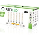 6x LED žiarovka E27 TUBA T30 8W = 65W 3000K LUMILED