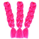 3x syntetické vlasy na vrkoče LONG Fuchsia