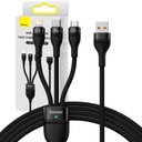 BASEUS USB KÁBEL - USB TYP C / LIGHTNING / MICRO USB 100 W 1,2 M ČIERNA