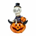 Halloweenska dekorácia tekvicový lampáš - biela lebka