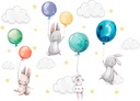 Samolepky na stenu Zajačiky balóniky pre deti 100