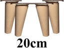 NOHY Drevené skosené NOHY 20cm 4 ks + plechy