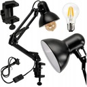 Súprava LED stolovej lampy 1xE27 CLIP čierna + 10W žiarovka E27