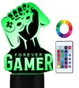 3D LED nočná lampa Forever Gamer Name