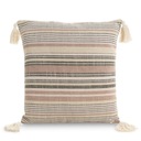 Obliečka na vankúš BOHO STYLE s pruhmi a strapcami 45X45