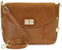 Kožená SUEDE Italian PELLE Messenger taška