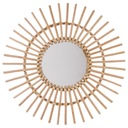 Veľké boho okrúhle zrkadlo v prútenom ráme, 58 cm