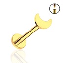 PIERCING Gold Labret Moon Helix Lobe Náušnica titánová 1,2/10/3