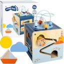 DREVENÝ TRIEDAČ VZDELÁVACÍCH KOCEK 5 V 1 PUZZZLE MOTOR LOOP