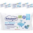 Babydream vlhčené obrúsky 99% voda 60ks x6