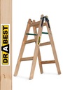 Maliarsky drevený rebrík, obojstranný, 2x3 schodíky, DRABEST 150kg + HÁK