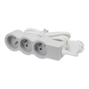 Predlžovací kábel 3X2P+Z 1,5M Legrand 049470 BIELY