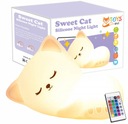 Detská nočná lampa Sweet Cat - CAT, RGB LED, DIAĽKOVÉ OVLÁDANIE, BATÉRIA