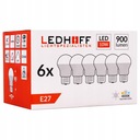 6x E27 LED žiarovka 4000K 10W = 75W 900lm Prirodzená žiarovka SET
