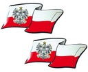 Nálepka na auto ALU PL s emblémom vlajky.DVE NÁLEPKY V SADE