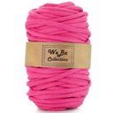 Bavlnená struna pletená makrama 9 mm fuchsia intenzívna ružová