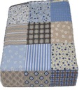 KÔRA POSTEĽNÁ KÔRA 140X200 BAVLNA 100% PATCHWORK MODRÁ POĽSKA
