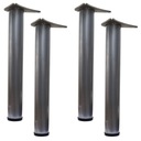 4x nastaviteľné nohy stola 820 mm strieborné