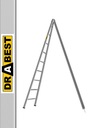 Profesionálny 9-stupňový hliníkový záhradný rebrík DRABEST 150kg
